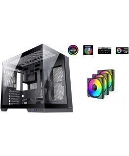 1St Cool 1stCOOL DREAMER korpusas, vidutinio dydžio bokštas, AU, USB 3.0, USB-C, 3x 120 mm ARGB ventiliatoriai, juodas