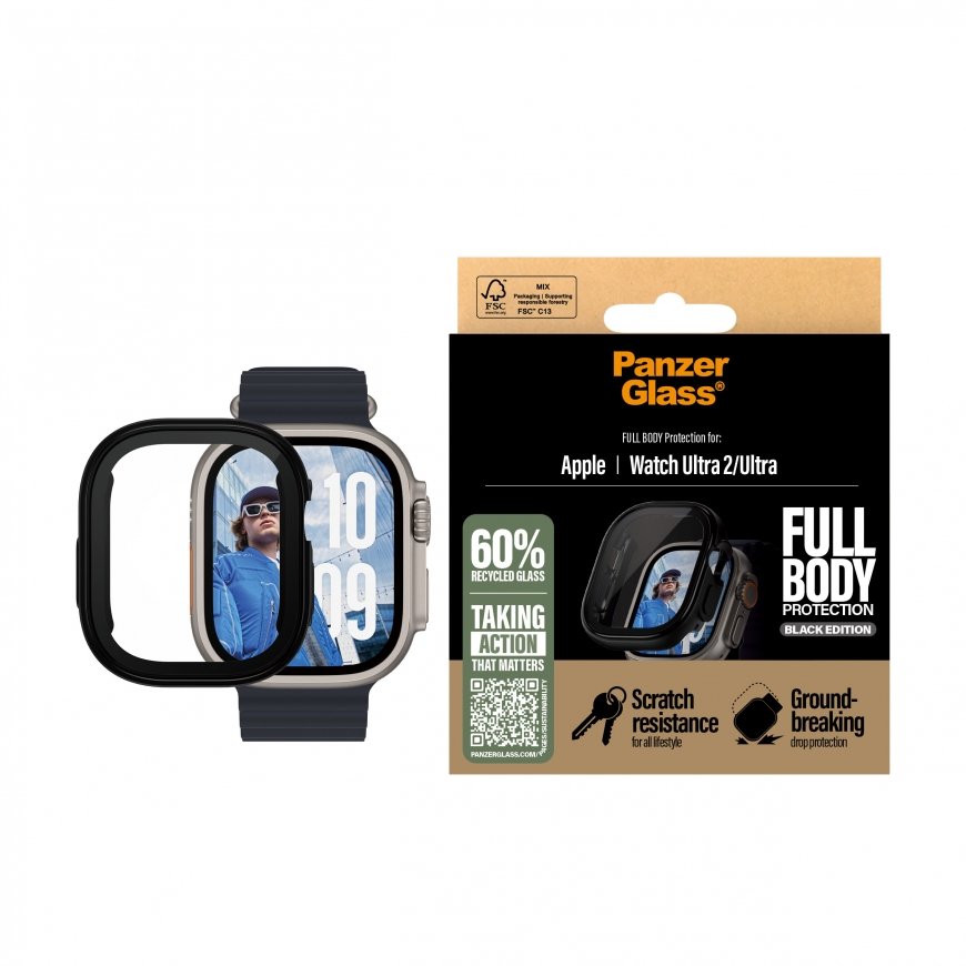 PanzerGlass ® Screen Protector Snappie Full Body Bulky Black Apple Watch Ultra 2 Selge ekraanikaitse – 2