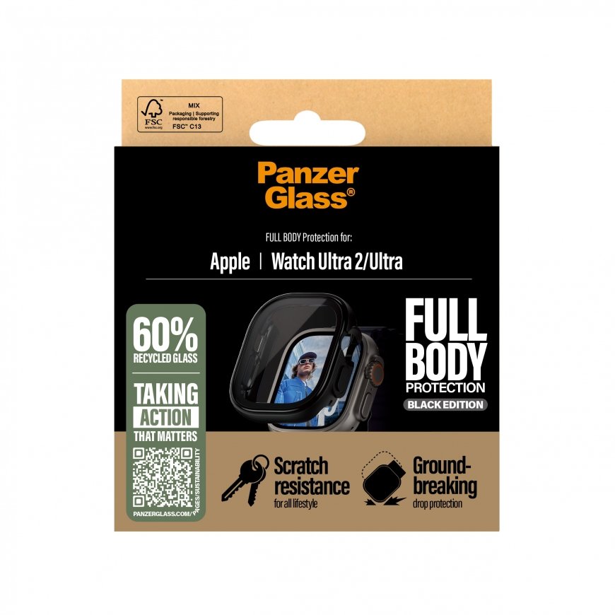 PanzerGlass ® Screen Protector Snappie Full Body Bulky Black Apple Watch Ultra 2 Selge ekraanikaitse – 3