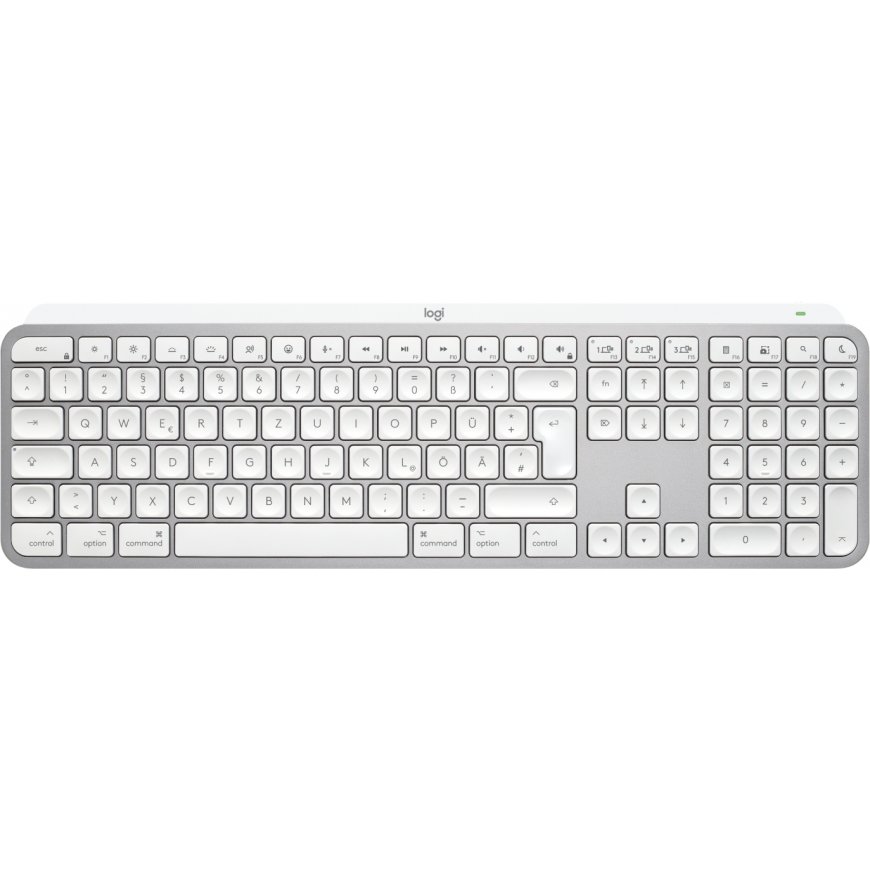 Logitech MX Keys S for Mac keyboard Office RF Wireless + Bluetooth QWERTZ German Aluminium, White