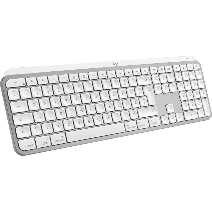 Logitech MX Keys S for Mac näppäimistö Office RF Wireless + Bluetooth QWERTZ Saksa Alumiini, Valkoin – 3