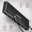 Axagon HUE-F7C 7x USB 3.2 Gen 1 ALU FLAT hub micro power IN 30cm USB-C USB 3.2 Gen 1 (3.1 Gen 1) Typ