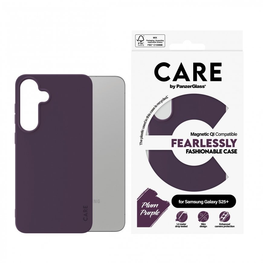 PanzerGlass CARE by ® Fashionable Case Plum Purple w. Qi Compatible Samsung Galaxy S25+ mobilo telef – 2
