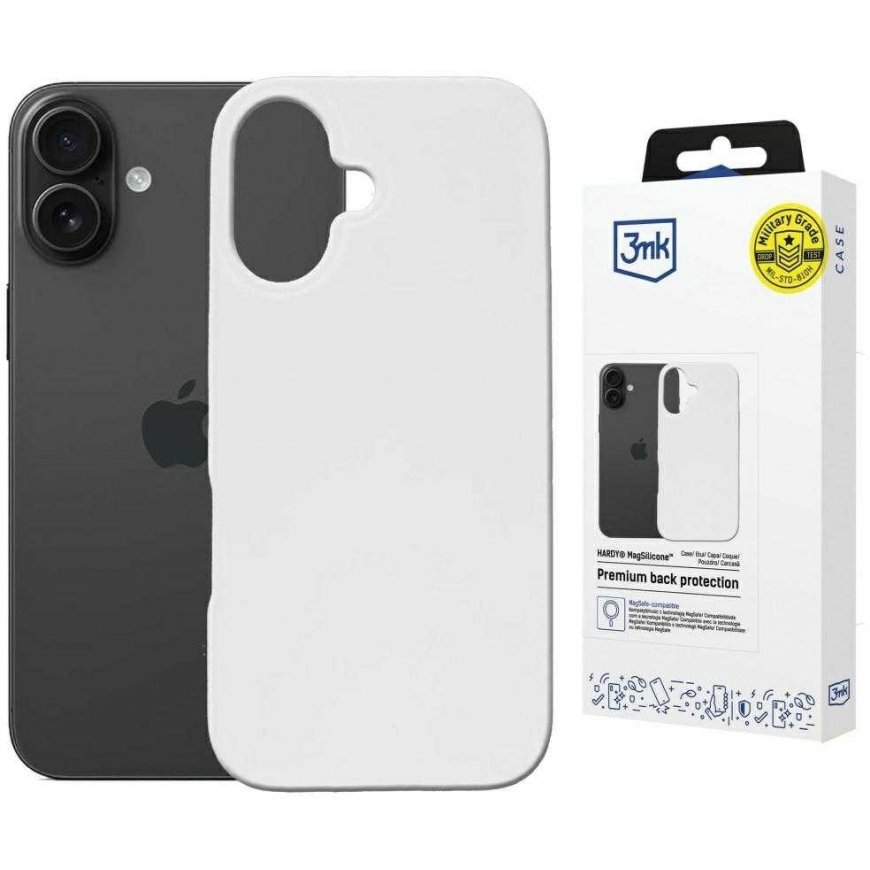 3MK Hardy MagSilicone vāciņš Apple iPhone 16 Plus baltā krāsā