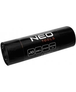 Neo Tools Ehituskotid 240 L, mustad, 10 tk, 60 mikronit