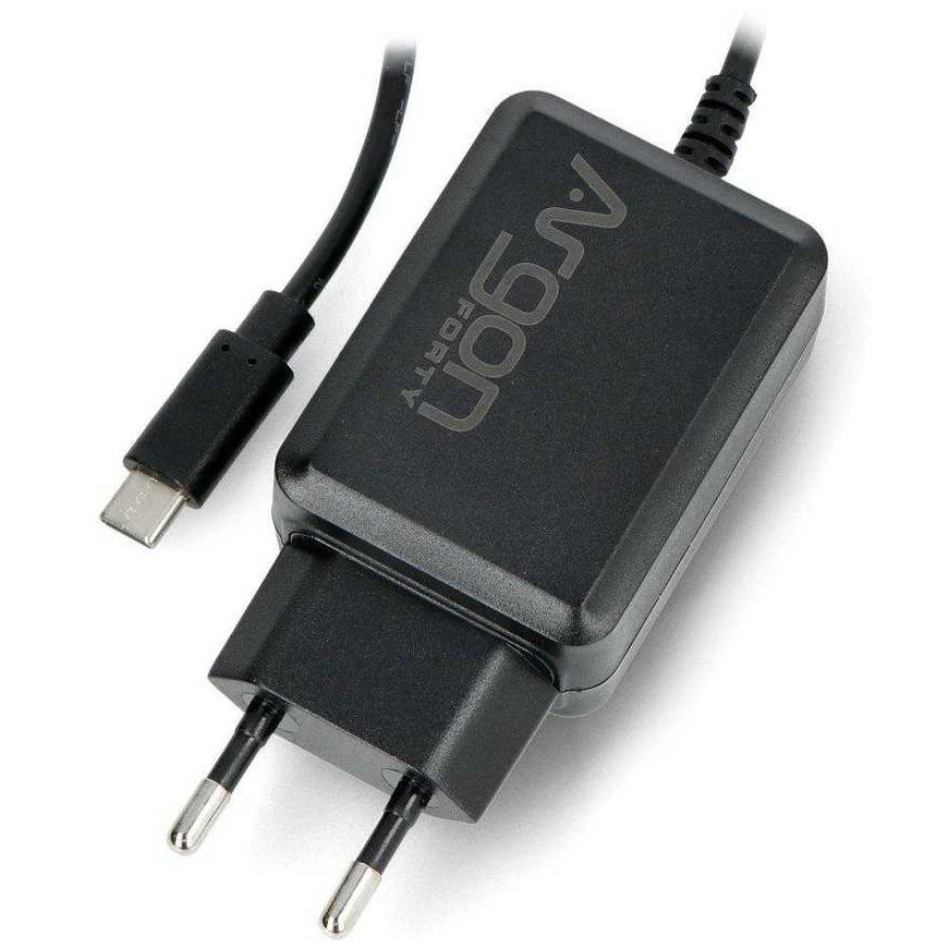 Power supply Argon40 USB type C 5.25V/3.5A, designed for Raspberry Pi 4B - black