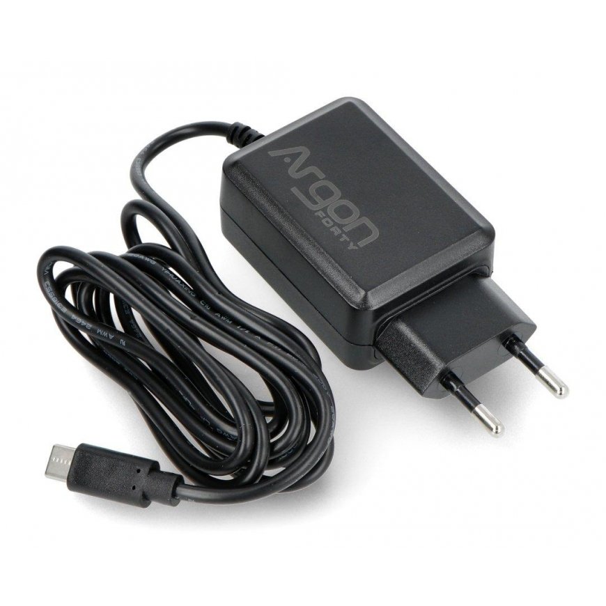 Maitinimo šaltinis Argon40 USB tipas C 5.25V/3.5A, skirtas Raspberry Pi 4B - juodas – 3