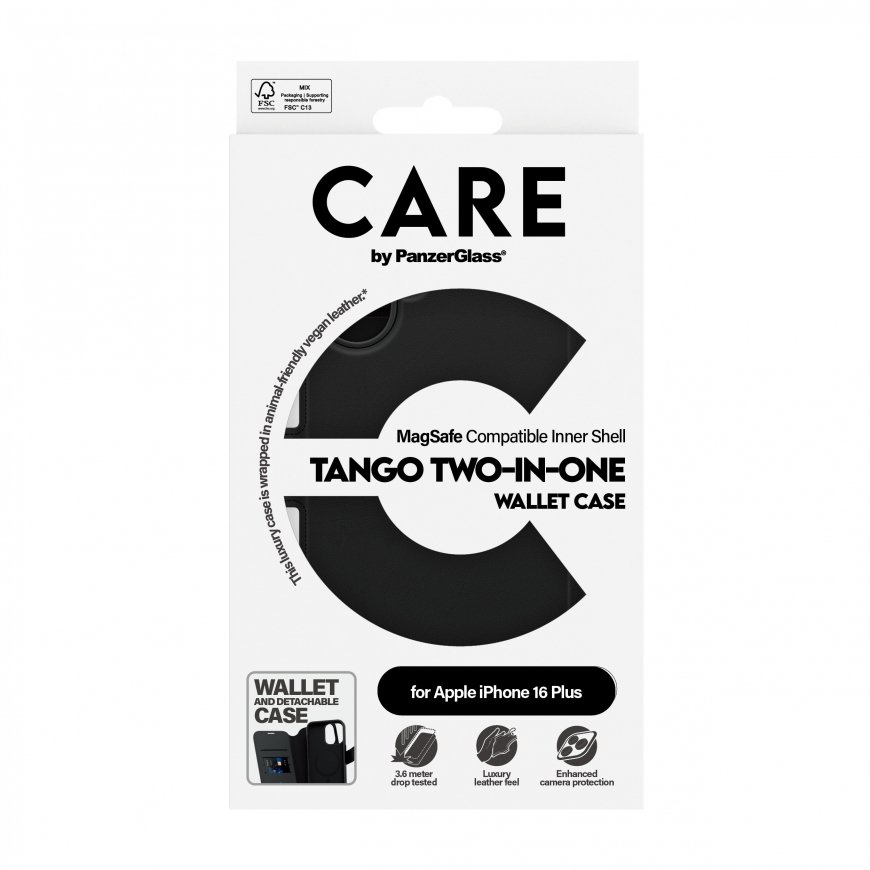 PanzerGlass CARE by ® Feature Case Tango Two-in-One Wallet w. MagSafe iPhone 16 Plus – 3