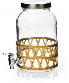 Mondex MODERNI VIRTUVĖ Stiklinis indas su čiaupu 3,5 l, pintas, 11,4 x 16 x 25,6 cm