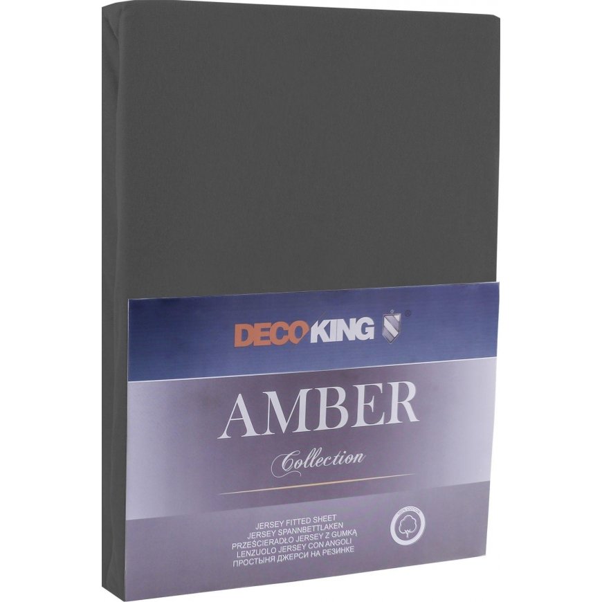DecoKing Amber Dark Gray Bedspread, 220x200 cm, with elastic