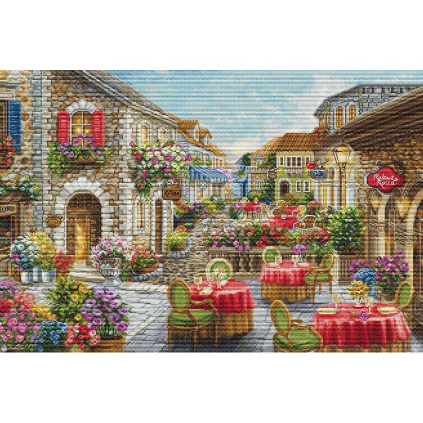 Luca S Kryželiu embroidery kit Fiori Caffes 52x35cm SBU5080
