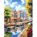 Beldizart Diamond painting with frame "Blooming Amsterdam" 40x50 cm DP419 Beldizart Diamond painting with frame "Blooming Amsterdam" 40x50 cm DP419