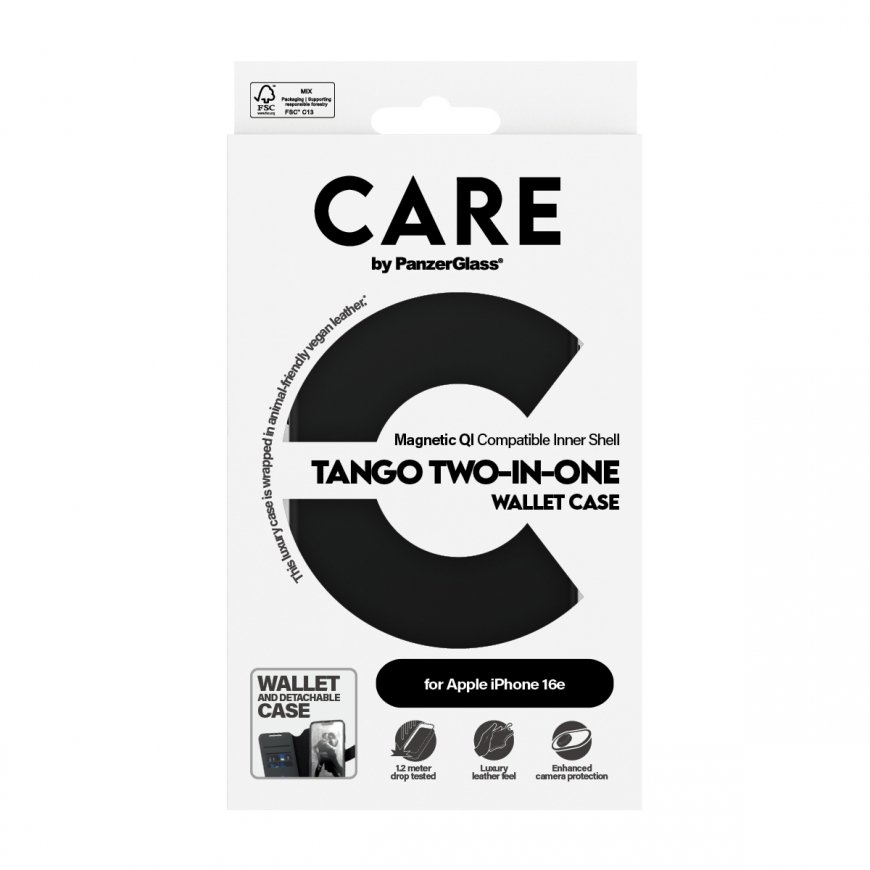 PanzerGlass CARE by ® Feature Case Tango Two-in-One Wallet w. Qi-Compatible iPhone 16e mobiiltelefon – 4
