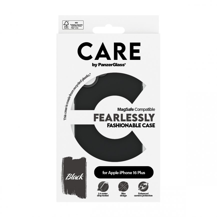 PanzerGlass CARE by ® Fashionable Case Black w. MagSafe iPhone 16 Plus mobilo telefonu apvalks Aplok – 3
