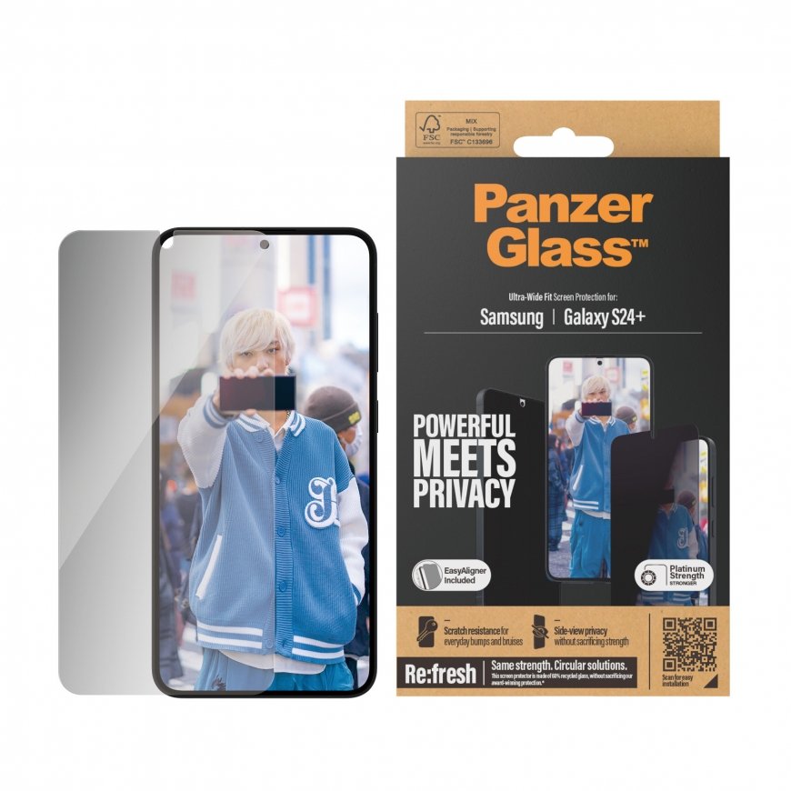 PanzerGlass ® Privacy Screen Protector Samsung Galaxy S24+ | Ultra-Wide Fit w. EasyAligner Caurspīdī – 2