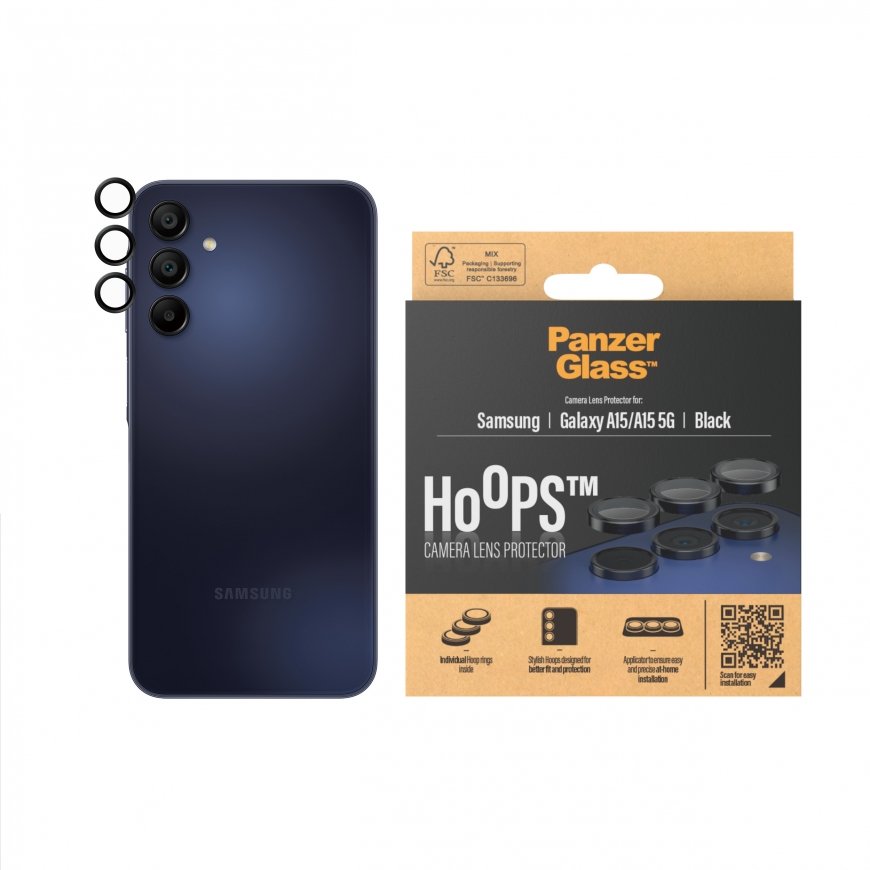 PanzerGlass ® Hoops® Black Camera Lens Protector Samsung Galaxy A15 | A15 5G – 2