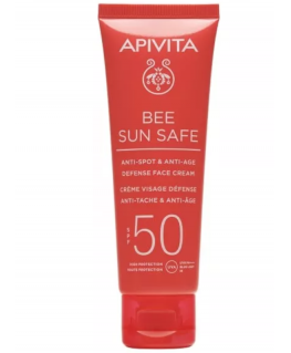 Apivita BEE SUN SAFE priešraukšlinis ir dėmių šalinimo veido kremas SPF 50 50 ml