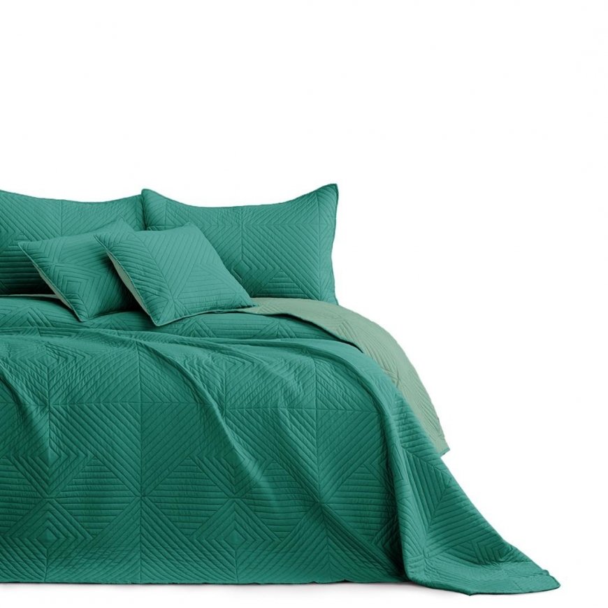 Gultas pārklājs SOFTA zaļā krāsā, vienkārša veida audums - mikrošķiedra 200x220 AmeliaHome – 5