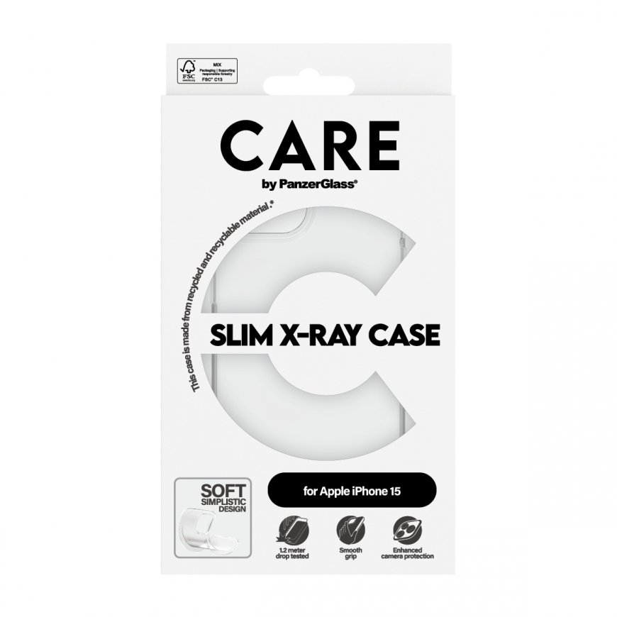 PanzerGlass CARE by ® Fashionable Case Transparent X-Ray Soft Basic iPhone 15 matkapuhelimen suojako – 3