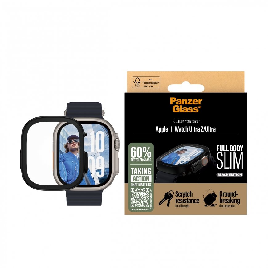 PanzerGlass ® Screen Protector Snappie Full Body Slim Black Apple Watch Ultra 2 Caurspīdīgs ekrāna a – 2