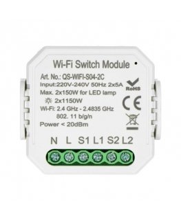 2 kanālu Tuya RS2 WiFi releja modulis 230V