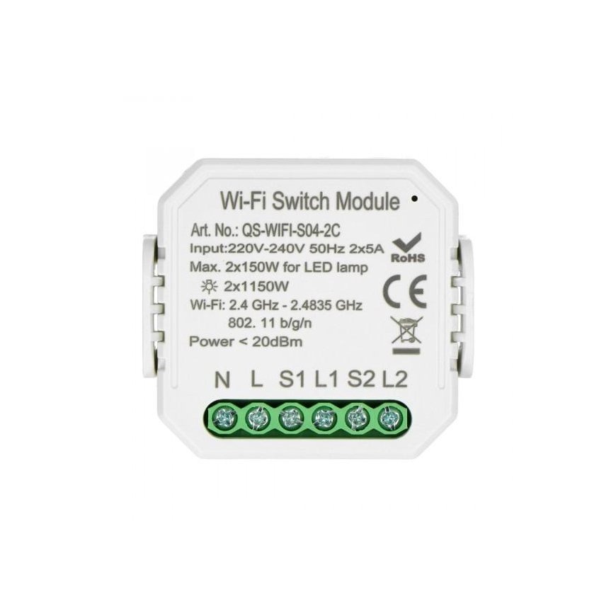 Tuya 2 kanālu Tuya RS2 WiFi
