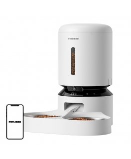 Petlibro Granary camera feed dispenser with double bowl, 5L (white)
