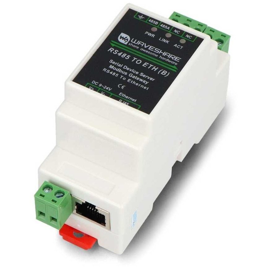 RS485/RJ45 keitiklis – TCP/IP į nuoseklųjį prievadą – Waveshare 20978