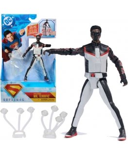 DC Comics Epic Strike väike figuur, liikuv nukk Mr. Terrific, 15 cm + lisad
