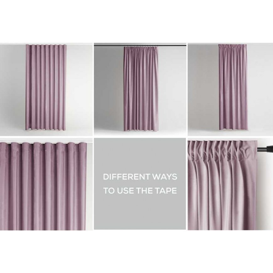 Kardinatid VELVET värv puderoosa klassikalise stiiliga riba materjali tüüp - tekstiil samet 140x270 AmeliaHome – 5