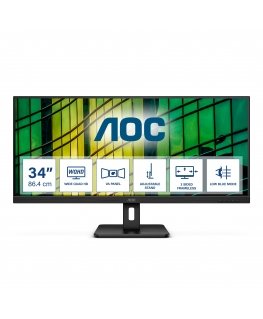AOC U34E2M kompiuterio monitorius 86,4 cm (34") 3440 x 1440 pikseliai Wide Quad HD Juoda