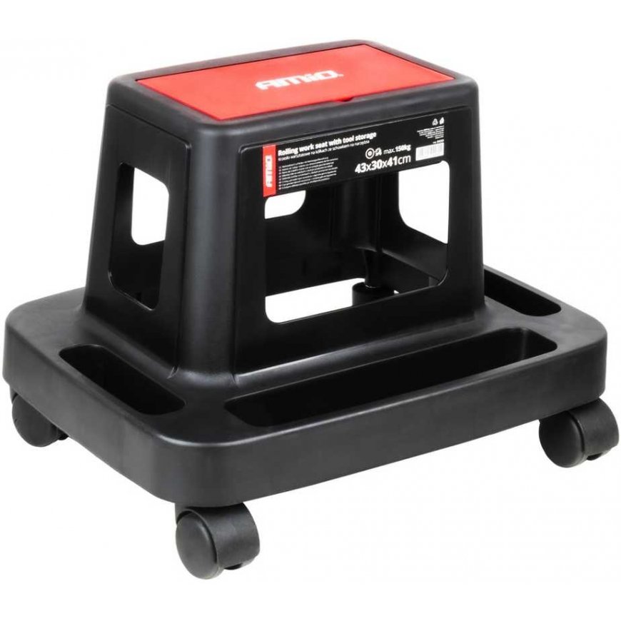 Workshop chair on wheels with built-in storage 150 kg amio-04269