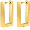 Modern rectangular earrings made of gold-plated steel VGE633G Modern rectangular earrings made of gold-plated steel VGE633G