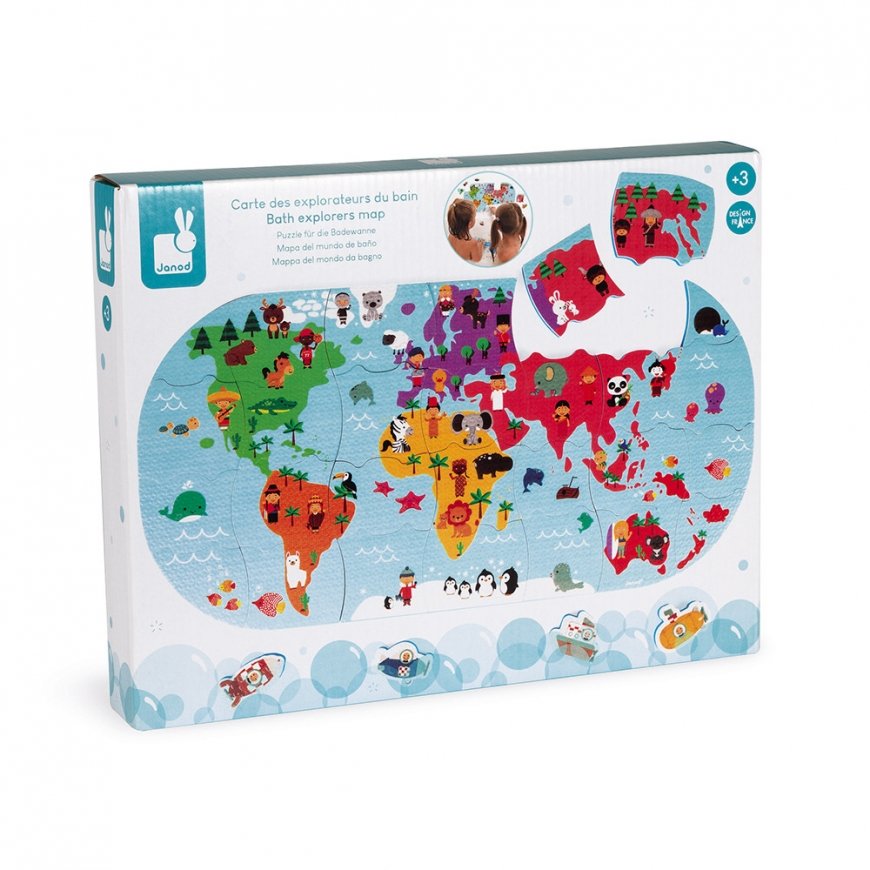 JANOD Bath Explorers Map Bath puzzle Multicolour