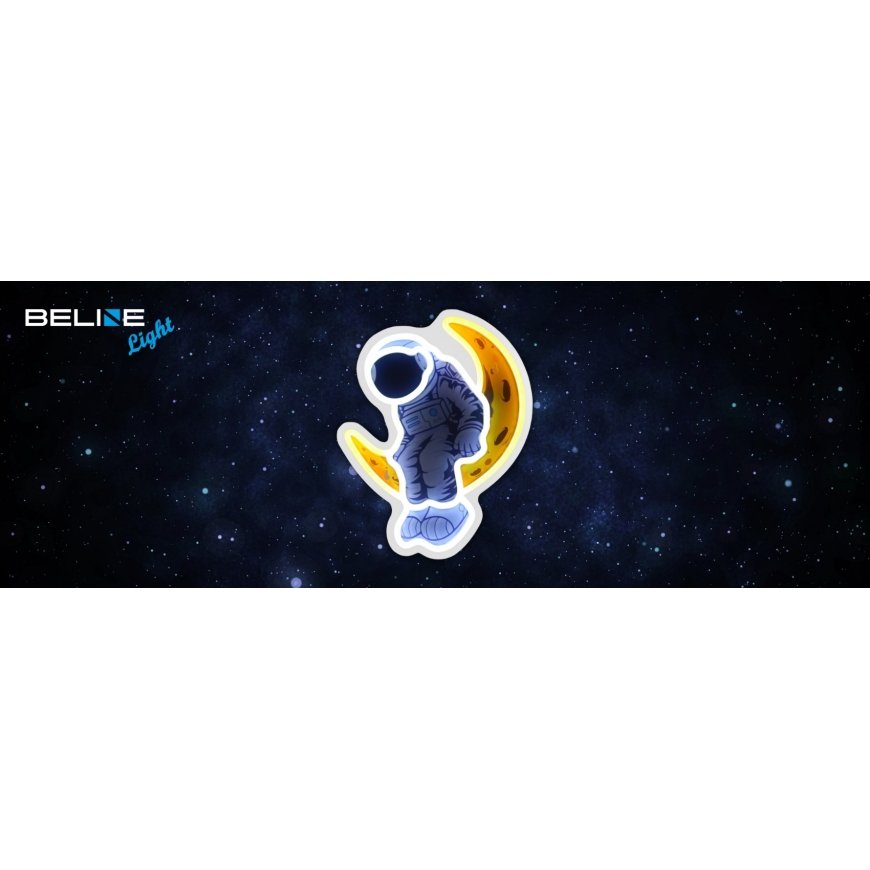 Neon Beline Valo Astronautti Kuussa
