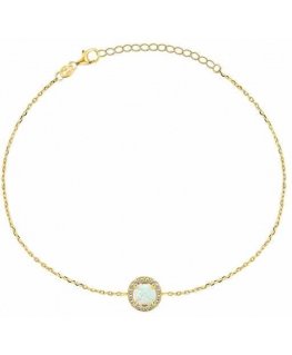 Brilio Silver Beautiful Gold-Plated BRC31Y Synthetic Opal Bracelet