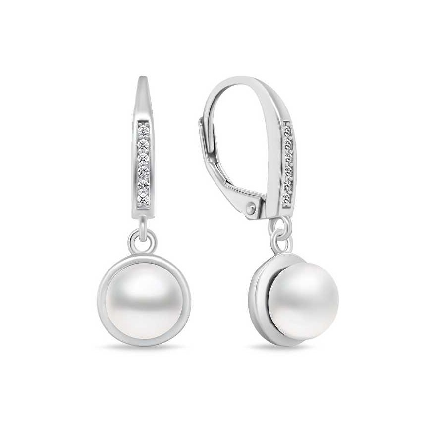 Brilio Silver Brilio Silver Charming silver earrings with pearl and zirconia EA90