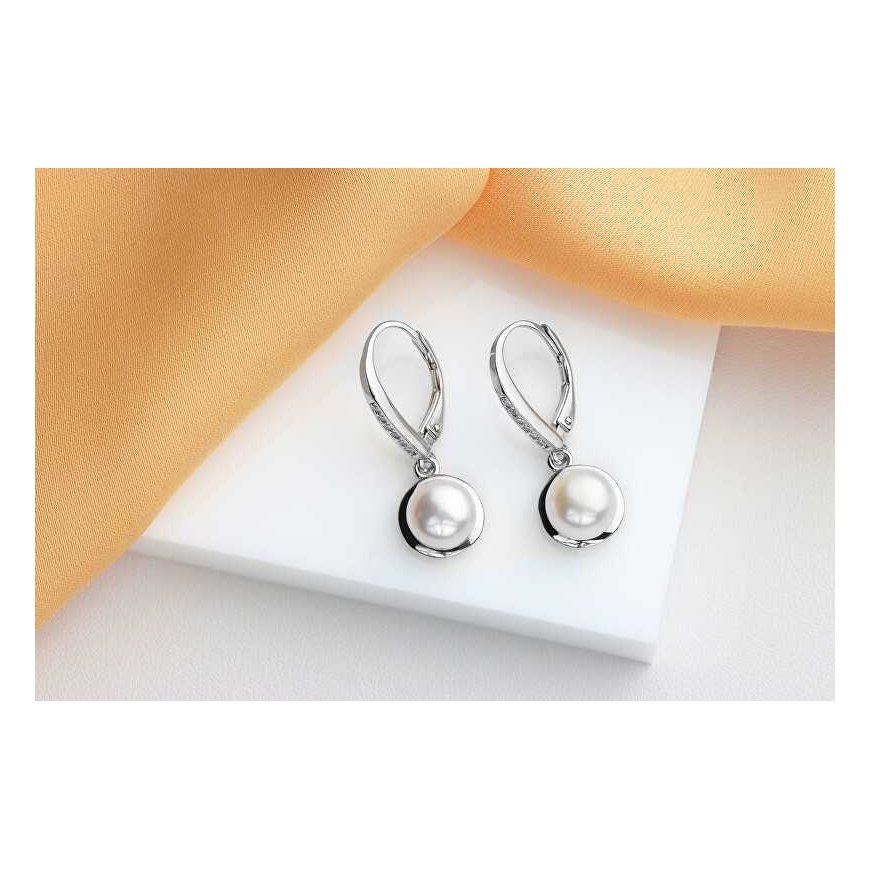 Brilio Silver Brilio Silver Charming silver earrings with pearl and zirconia EA90 – 3