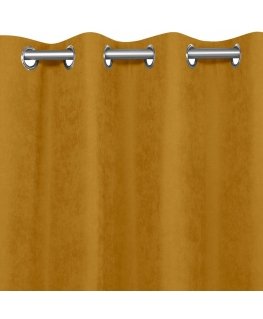 Curtain MILANA color mustard style classic silver silver metal eyelets chenille 560x175 HOMEDE