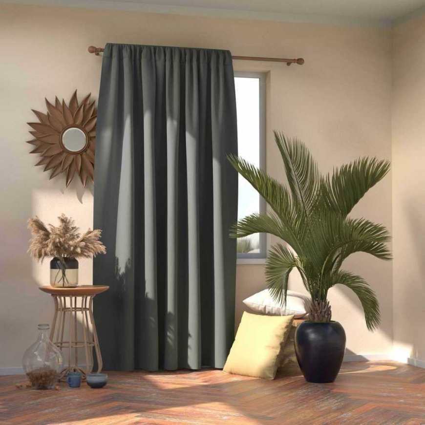 Yöverho AmeliaHome BLACKOUT 140X245 cm, 1 kpl, nauha/klipsit, väri: grafiitti – 3