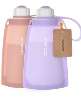 MOMCOZY KAKSPOOLSE SILIKOONI PIIMA HOIDMISKOTID, 2 TK. LILLA JA ROOSA