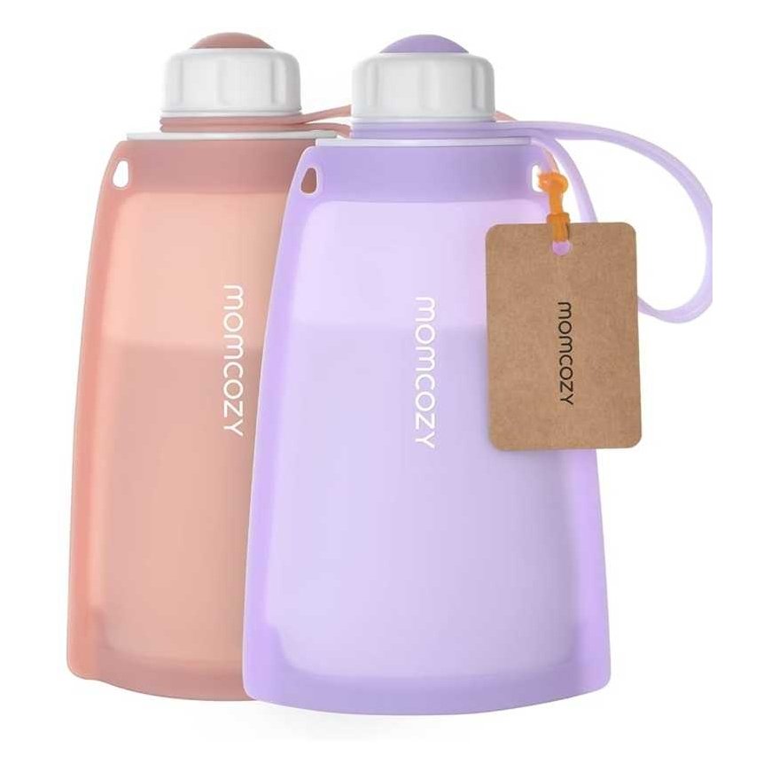 MOMCOZY KAKSPOOLSE SILIKOONI PIIMA HOIDMISKOTID, 2 TK. LILLA JA ROOSA