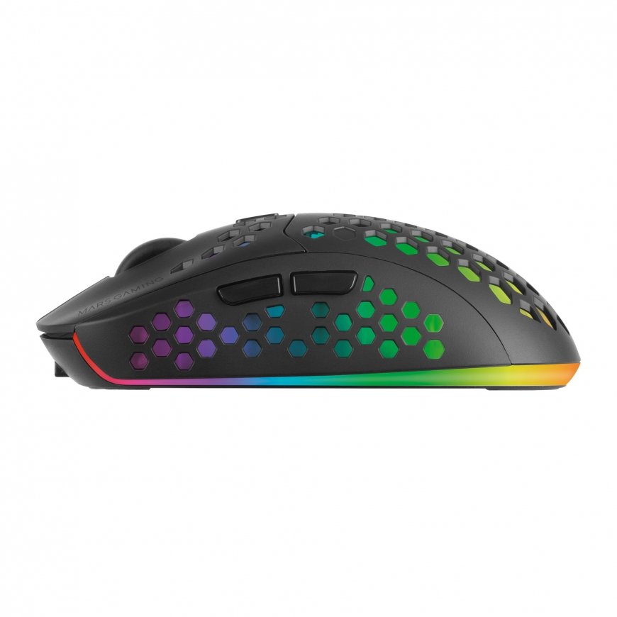 Mars Gaming MMW3, Wireless Gaming Mouse, RGB Flow, Ultralight 79g, 3200DPI, Black – 3