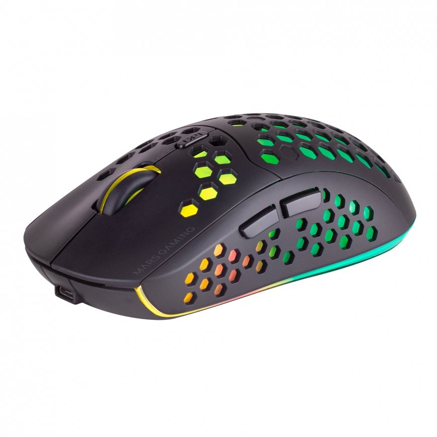 Mars Gaming MMW3, Wireless Gaming Mouse, RGB Flow, Ultralight 79g, 3200DPI, Black – 4