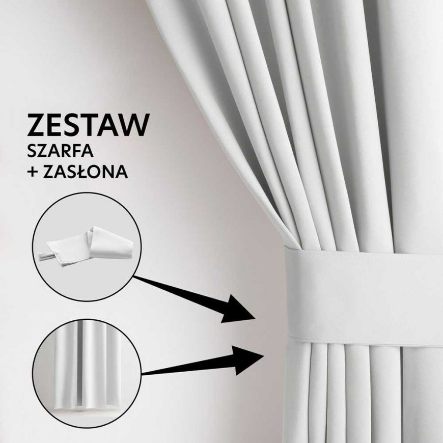 BLACKOUT curtain colored white classic striped dimming tape 140x245 AmeliaHome – 4