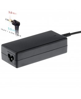 Akyga notebook power adapter AK-ND-13 19V/3.16A 60W 5.5x3.0 mm + pin SAMSUNG адаптер питания / инвертор Для помещений Черный