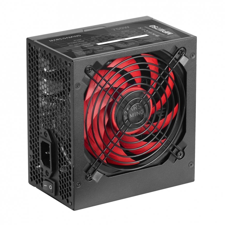 Mars Gaming MPIII750 maitinimo blokas 750 W 20+4 pin ATX ATX Juoda, Raudona – 4