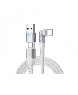 STATIK PowerPivot Pro besisukantis 2-in-1 USB-C laidas, baltas, 2 m