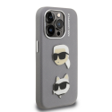 Чехол Karl Lagerfeld Grained PU K&CH Heads для Apple iPhone 15 Pro Max серого цвета Чехол Karl Lagerfeld Grained PU K&CH Heads для Apple iPhone 15 Pro Max серого цвета