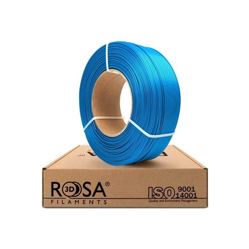3D plastic PLA blue (capri blue satin) 1.75mm 1kg refill package Rosa3D